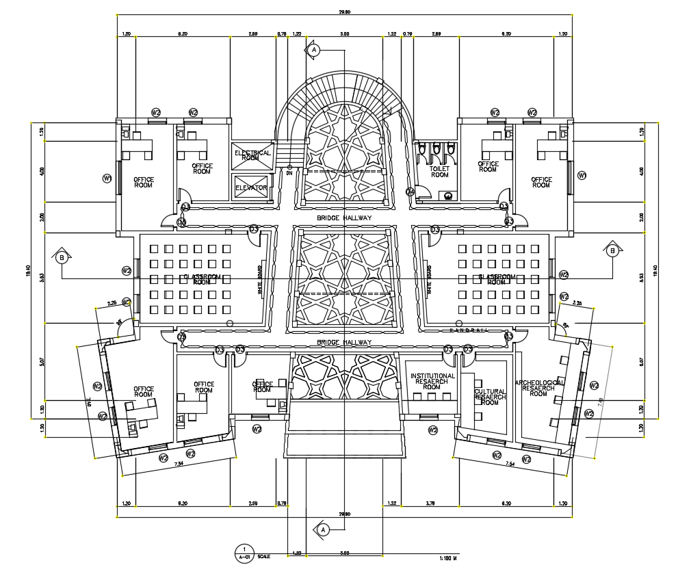 30X20 Meter Office Layout Plan AutoCAD Drawing DWG File - Cadbull