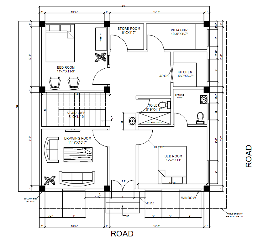 Two Storey House Layout Plan Autocad Drawing Dwg File Cadbull Porn Sex Picture