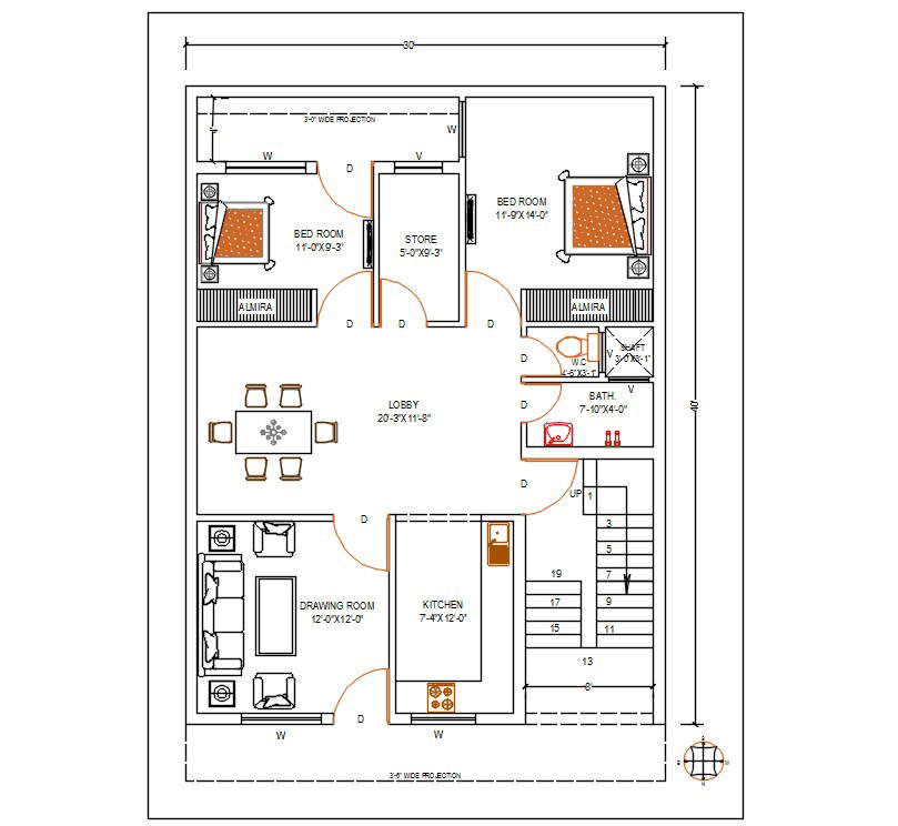 30 40 House Plan North Facing First Floor - House Design Ideas