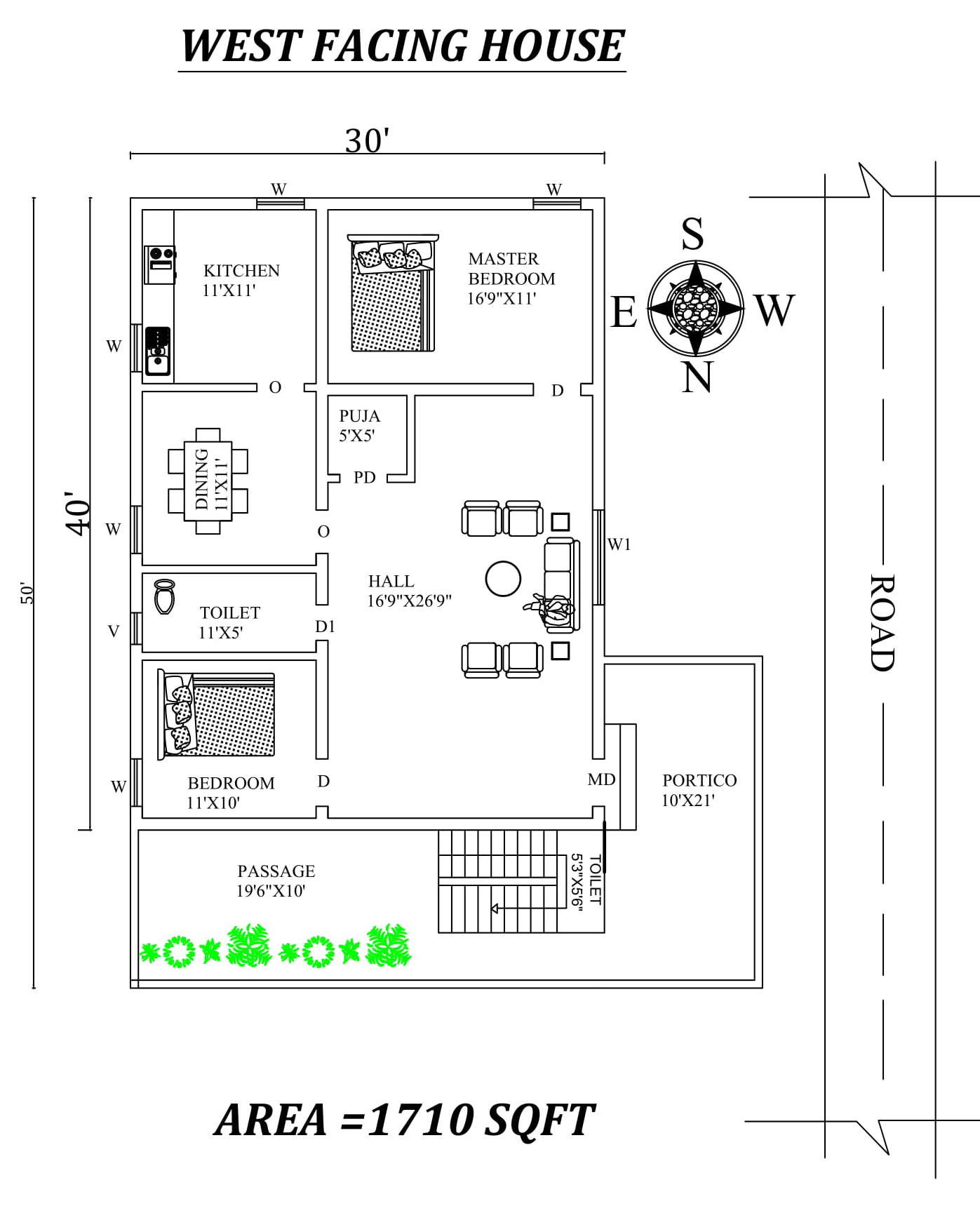 X Marvelous Bhk West Facing House Plan As Per Vastu Shastra My XXX 