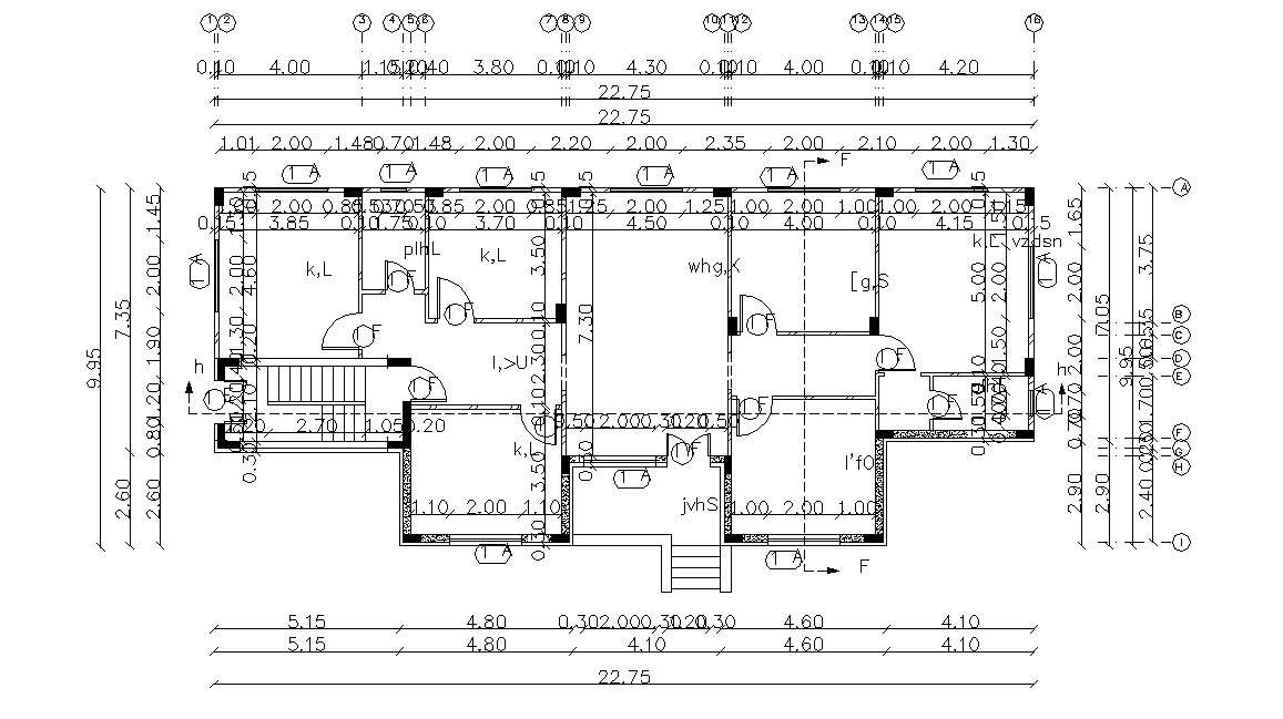 30' X 75' House Plan DWG File (250 Square Yards) Cadbull
