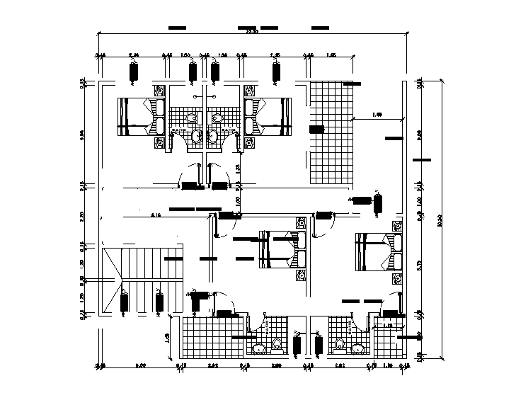 30x12m office house plan is given in this Autocad drawing file ...