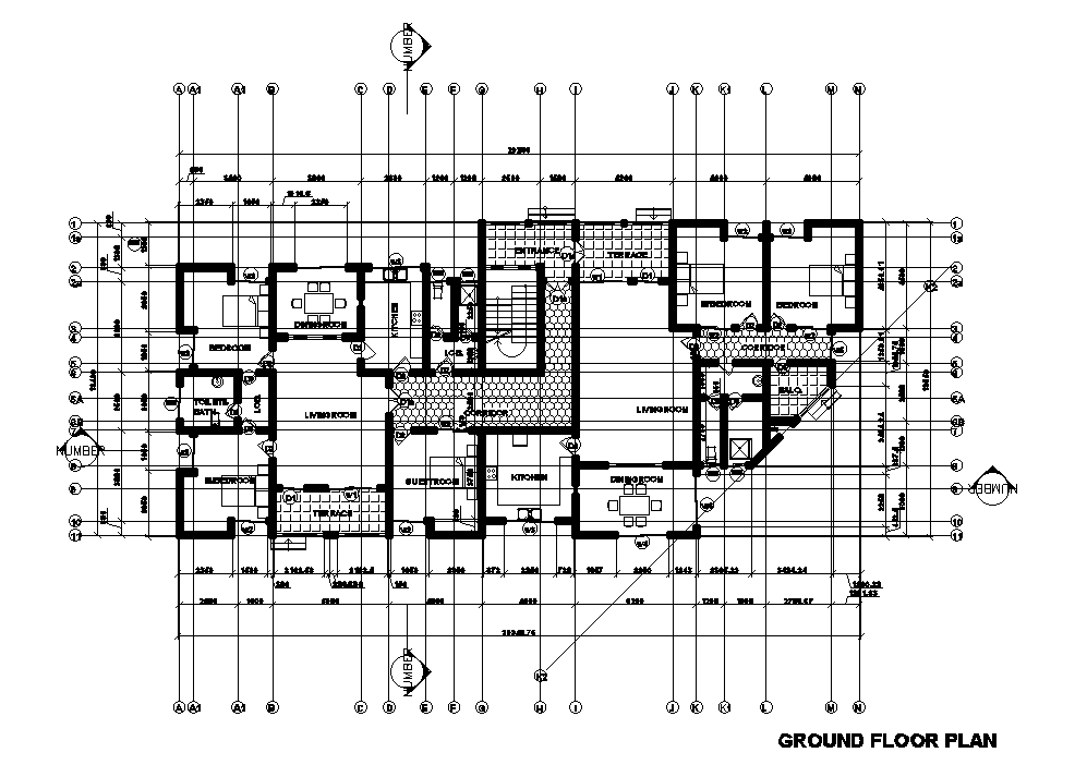 30x14m ground floor house plan is given in this Autocad drawing file ...