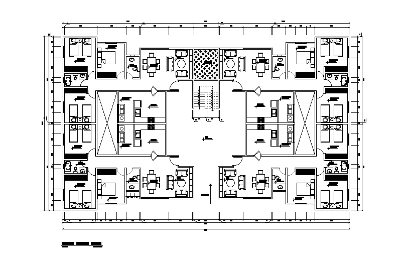 30x19m apartment plan has been given in this Autocad drawing file ...