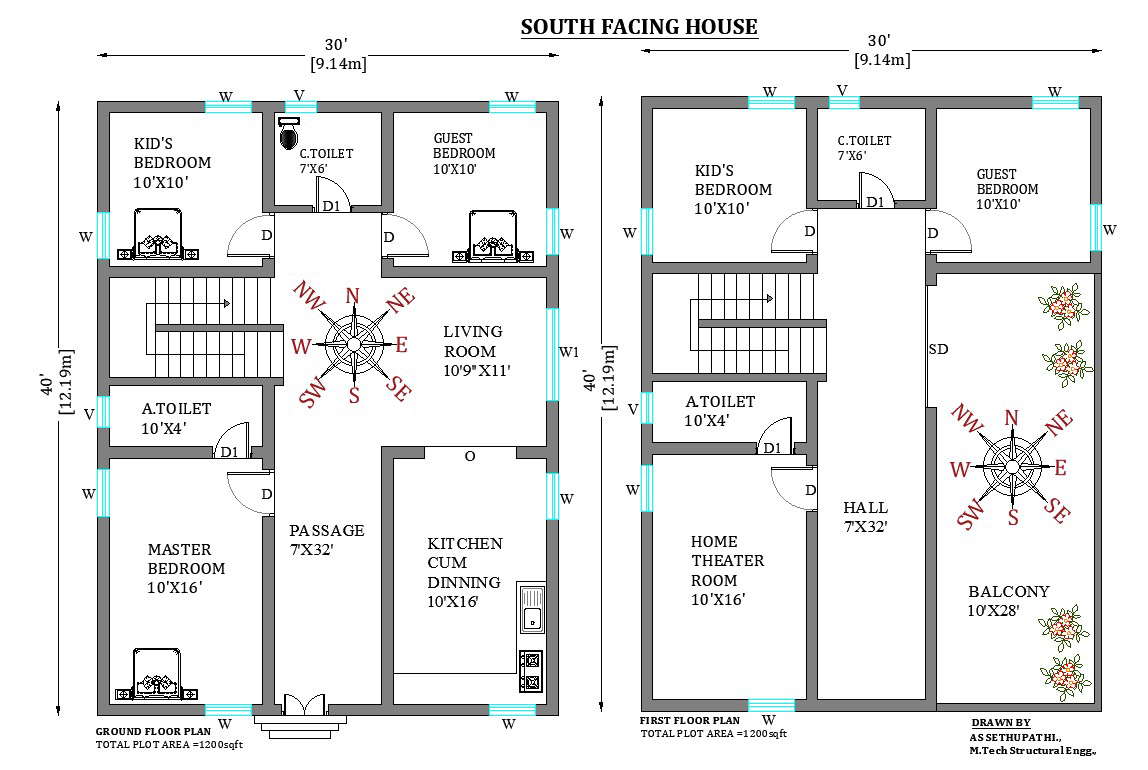 30x40 1bhk South Facing House Plan As Per Vastu Shastraautocad Dwg Porn Sex Picture 30x40-1bhk-south-facing-house-plan-as-per-vastu-shastraautocad-dwg-porn-sex-picture