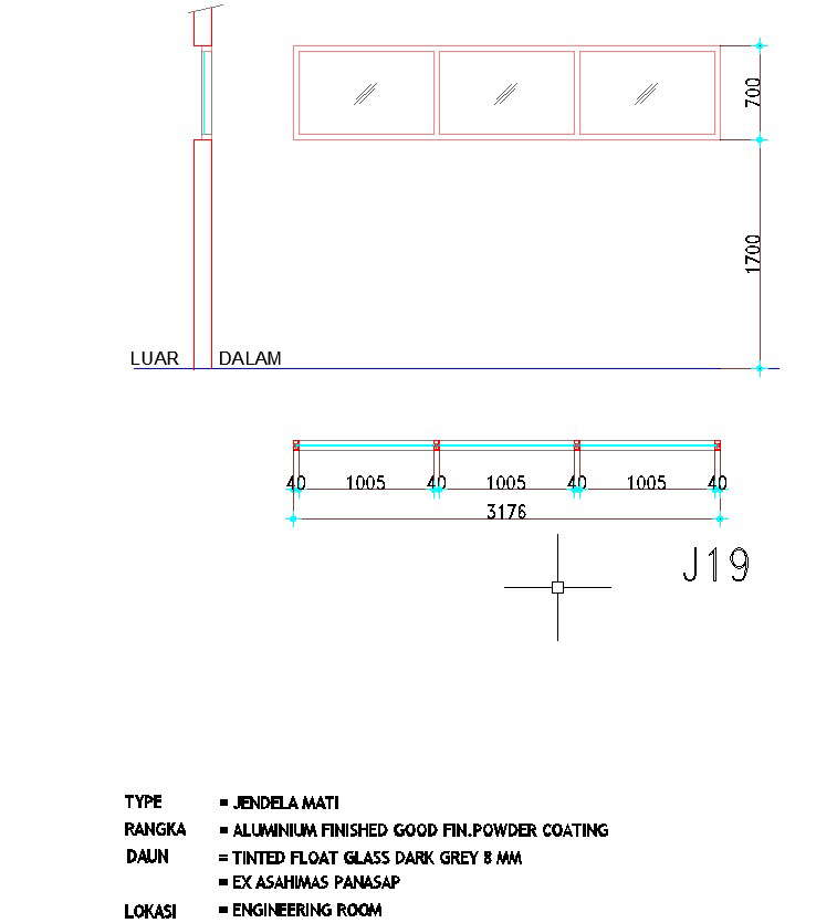 3176×700 sized window design is given in AutoCAD drawing, CAD file, dwg ...