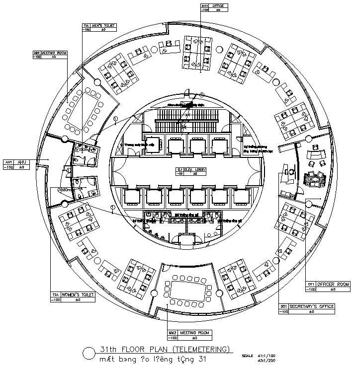 31st floor plan of telemetering in AutoCAD 2D drawing, dwg file, CAD ...