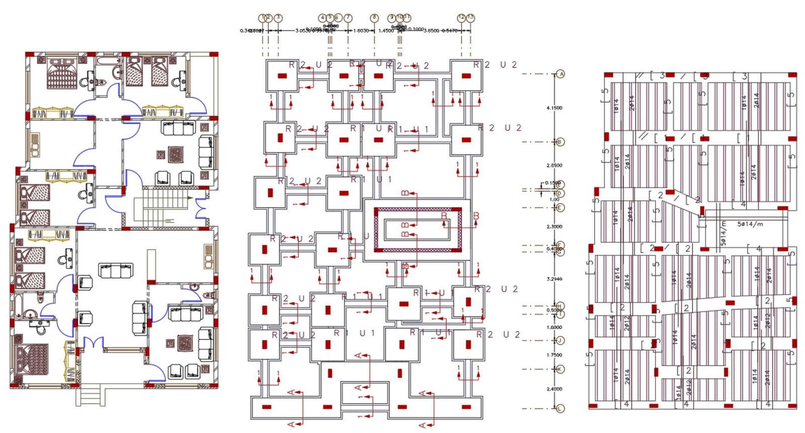 32 By 65 Feet Apartment Furniture layout plan AutoCAD File - Cadbull