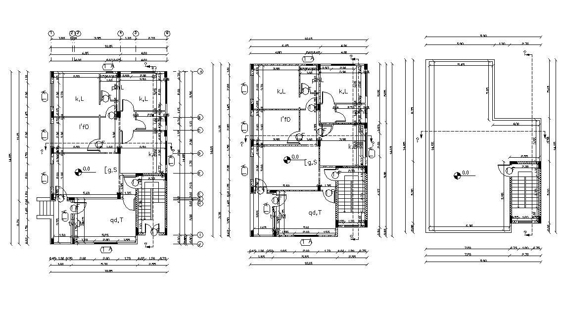 32' X 45' House Plan DWG File (115 Square Yards) - Cadbull