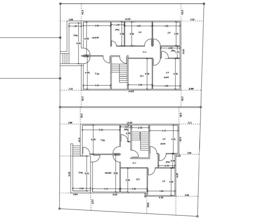 32 X 45 House Plan With 2 Different Option Cad Drawing Cadbull