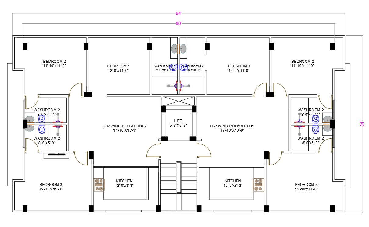 32x64-feet-apartment-3-bhk-plan-drawing-dwg-file-cadbull