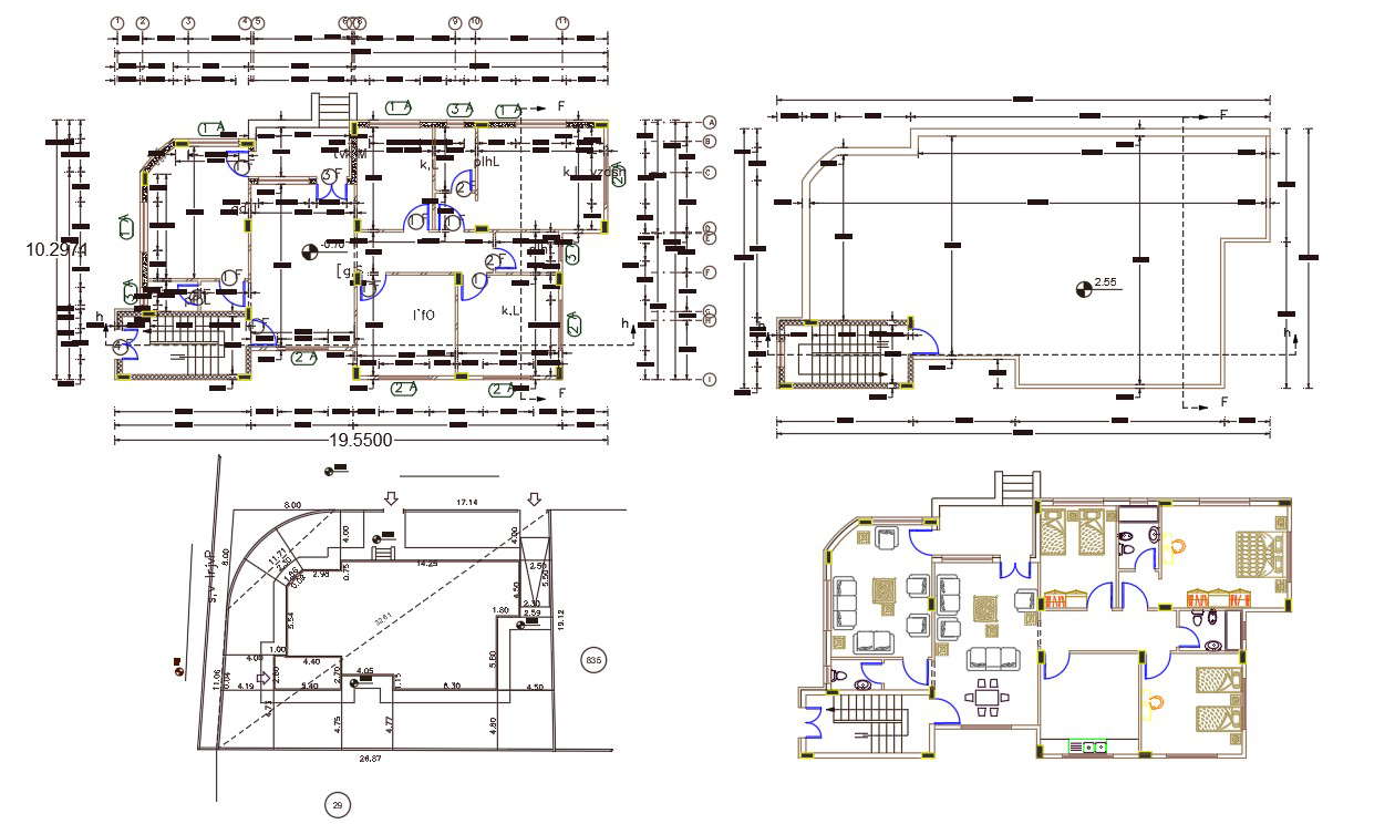 32 X 64 House Plan Autocad File 48 Square Feet Cadbull