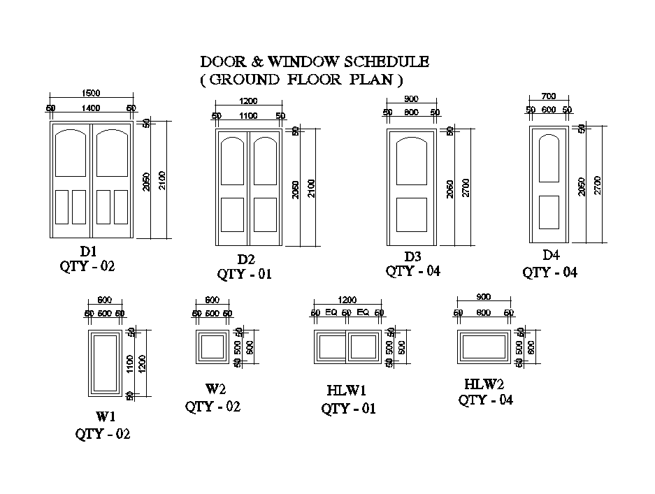 32x16m church plan of door & window schedule is given in this Autocad