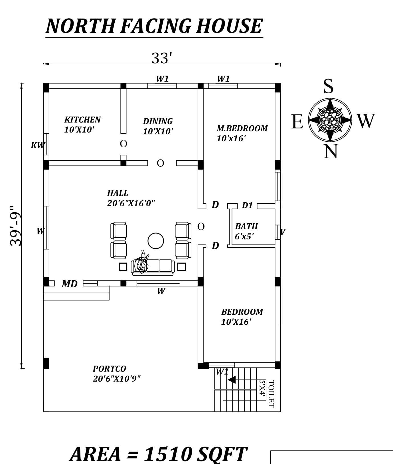 33-x39-9-amazing-north-facing-2bhk-house-plan-as-per-vastu-shastra-autocad-dwg-and-pdf-file