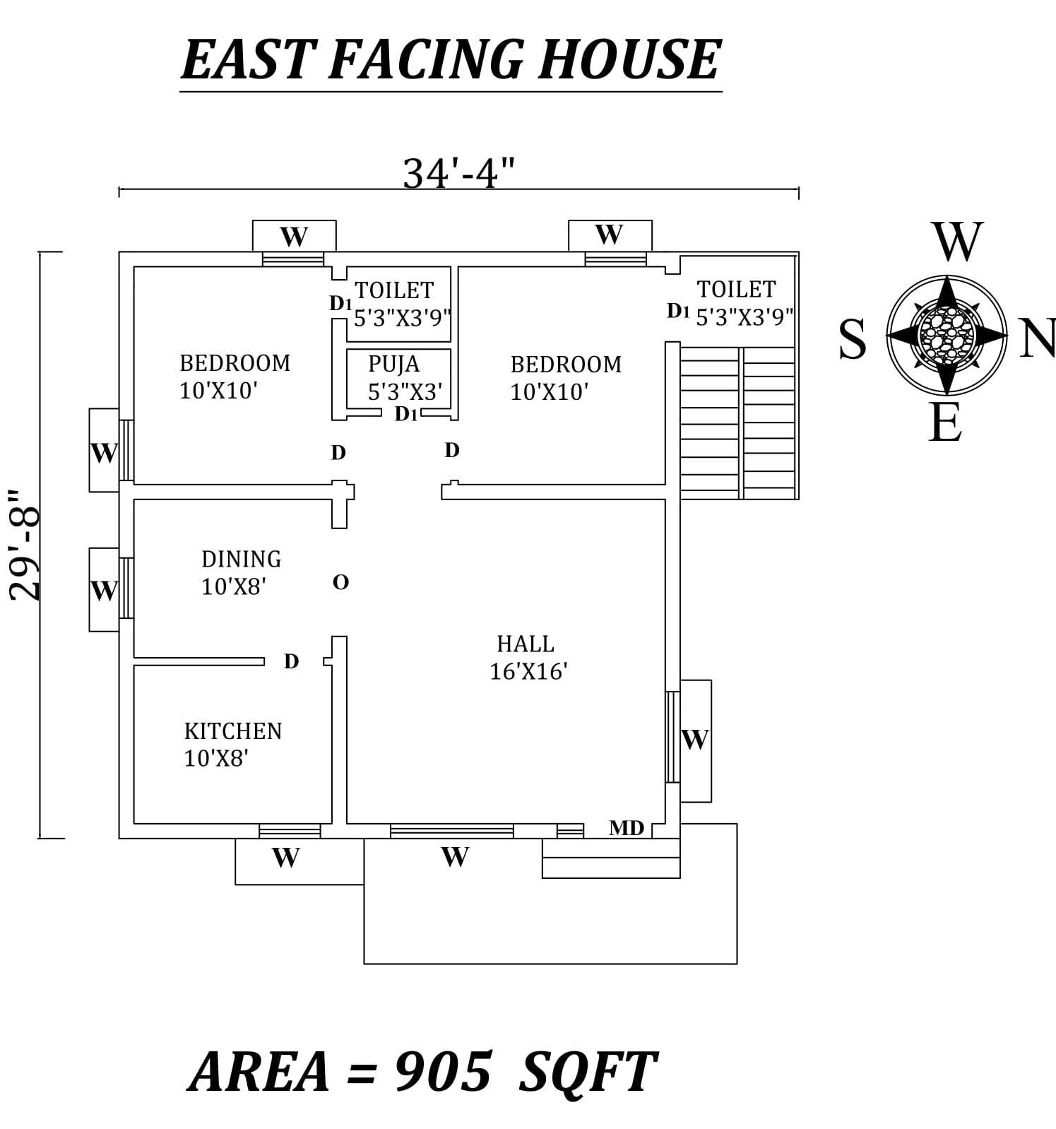 X The Best Bhk East Facing House Plan As Per Vastu Shastra Autocad Dwg And Pdf File