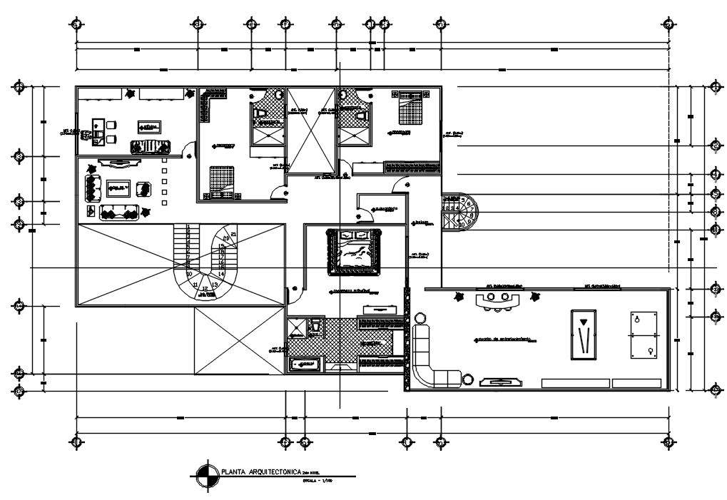 34X17 Meter House First Floor Plan AutoCAD Drawing DWG File - Cadbull