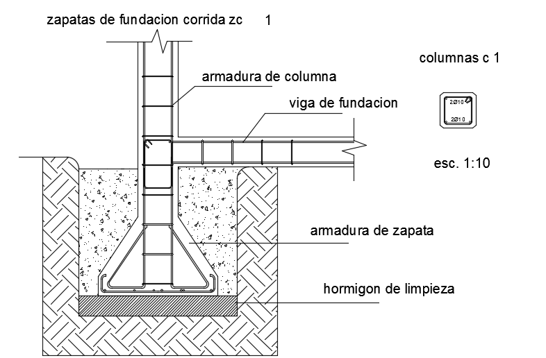 34x10m residential building foundation vertical section cad drawing ...