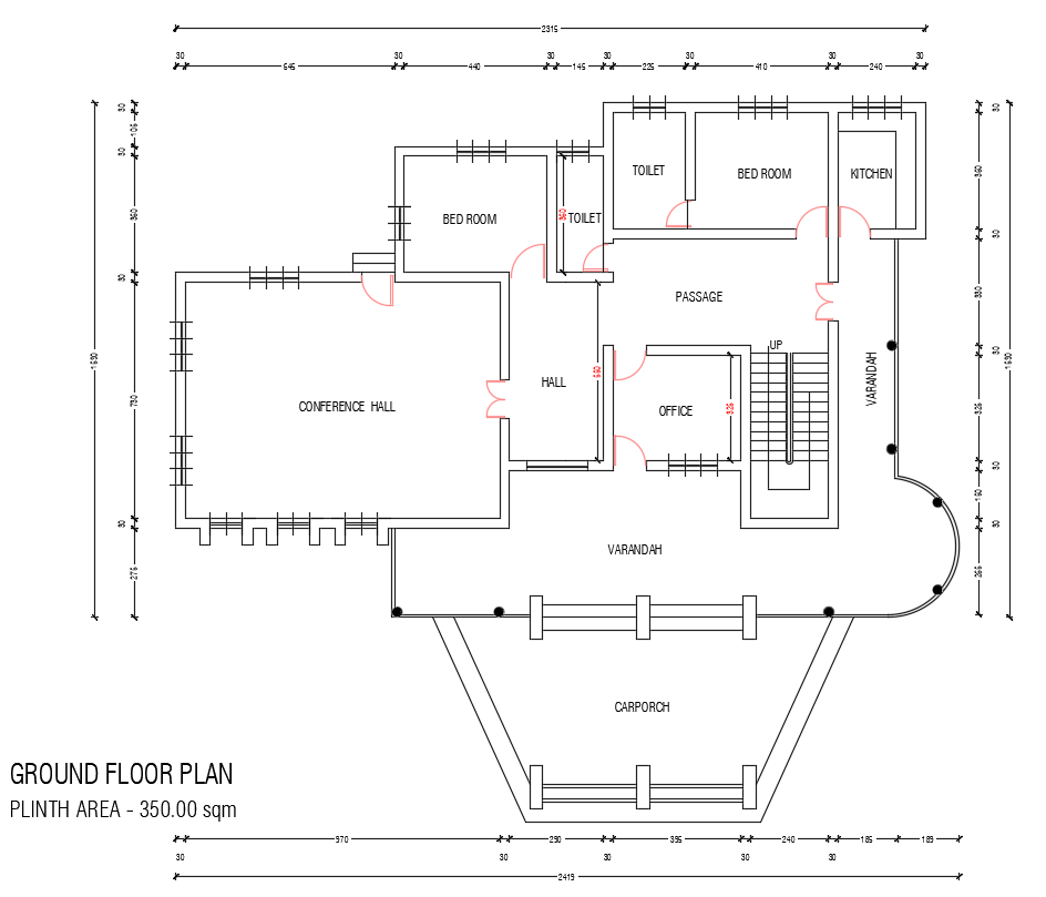 Square Meter House Layout Plan Drawing Drawing Dwg File Cadbull | My ...