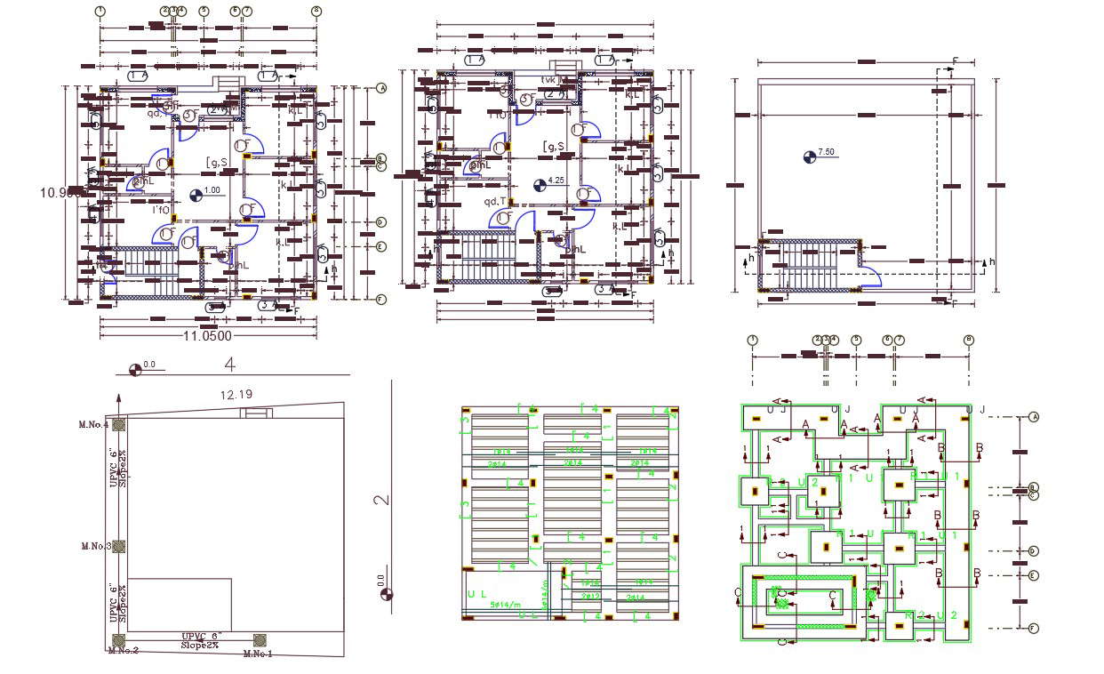 35 X 36 Feet Architecture House House Plan Drawing - Cadbull