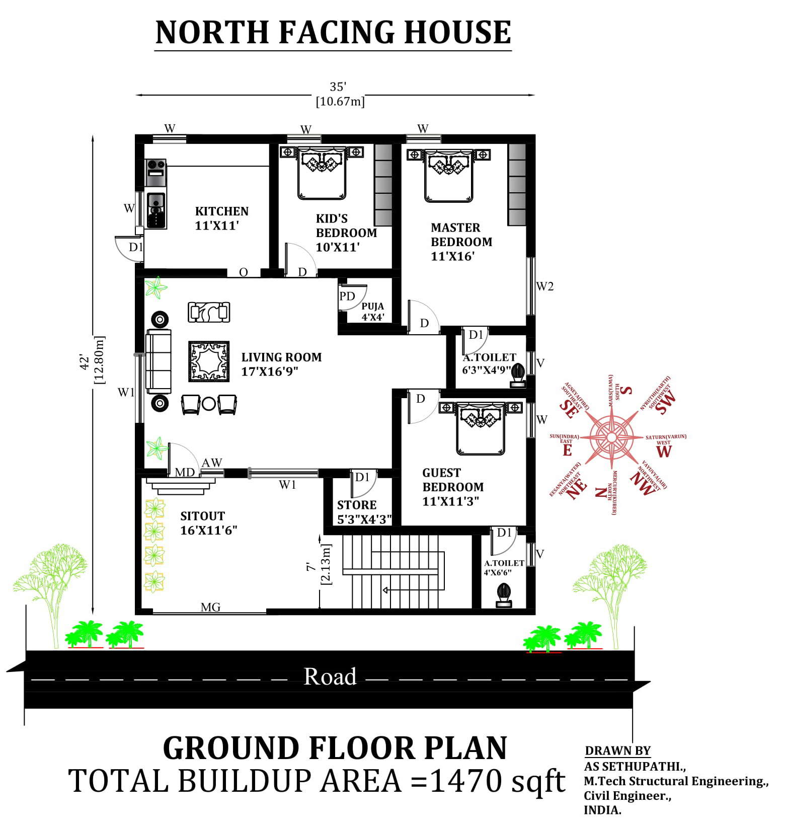 35-x42-marvelous-north-facing-3bhk-furniture-house-plan-as-per-vastu