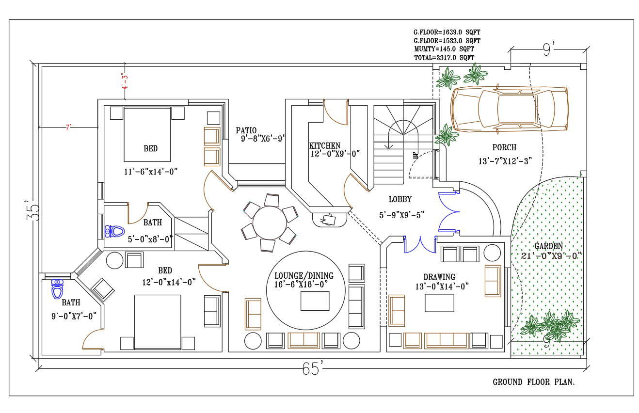 35 X65 House Plan