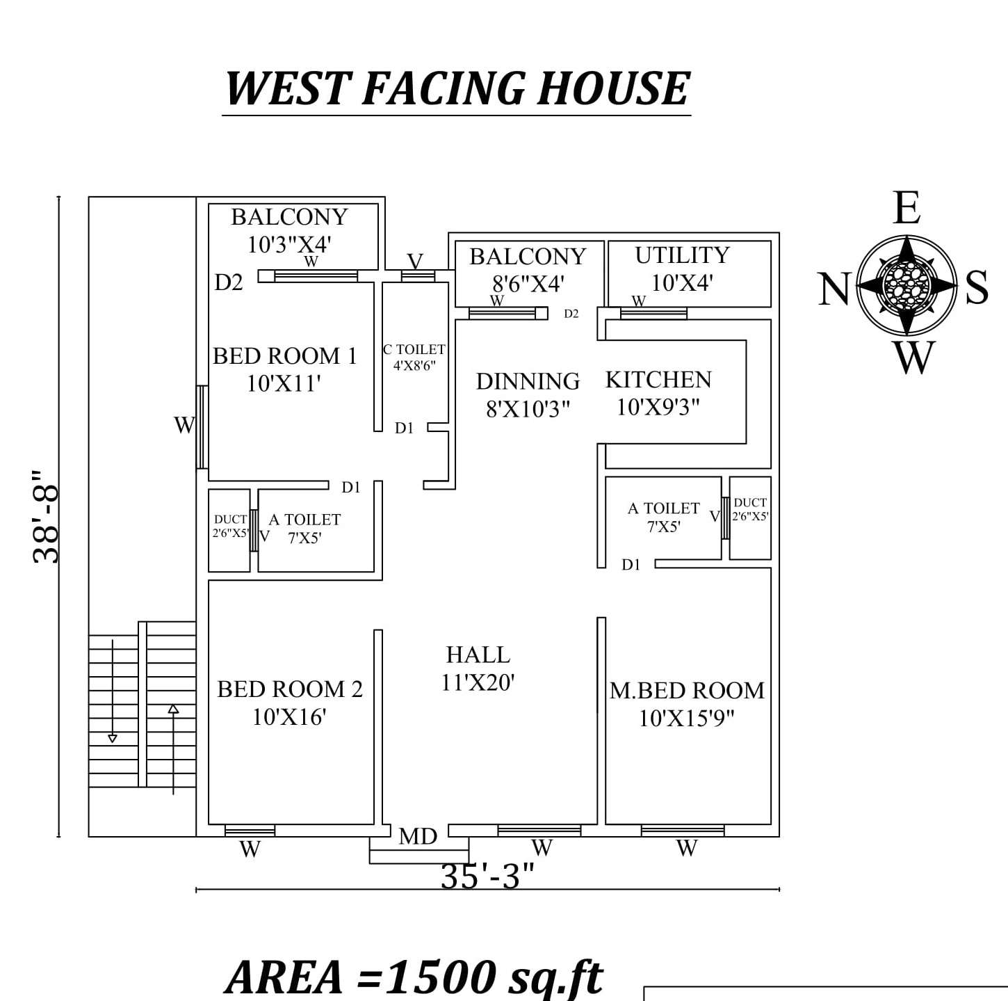 35-x38-9-west-facing-3bhk-house-plan-as-per-vastu-shastra-autocad-dwg-file-details-cadbull