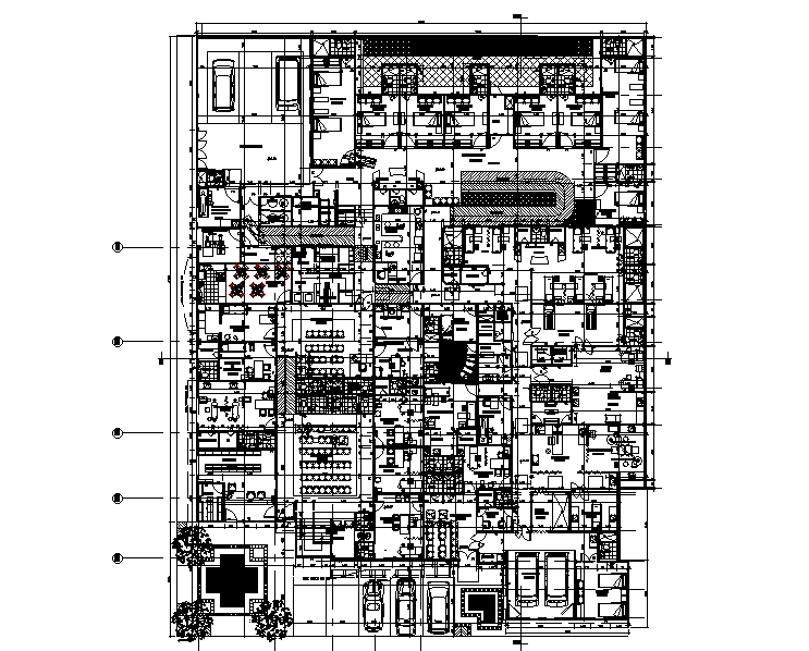 35x38m san roque curiti health center is given in this Autocad drawing ...