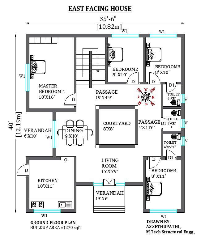 35 X40 House Plan