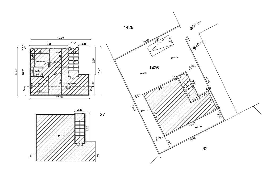 36 X 42 Feet House Floor Plan AutoCAD File - Cadbull