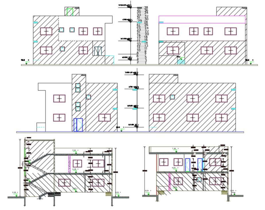 36' X 45' House Plan Autocad File(180 Square Yards) - Cadbull