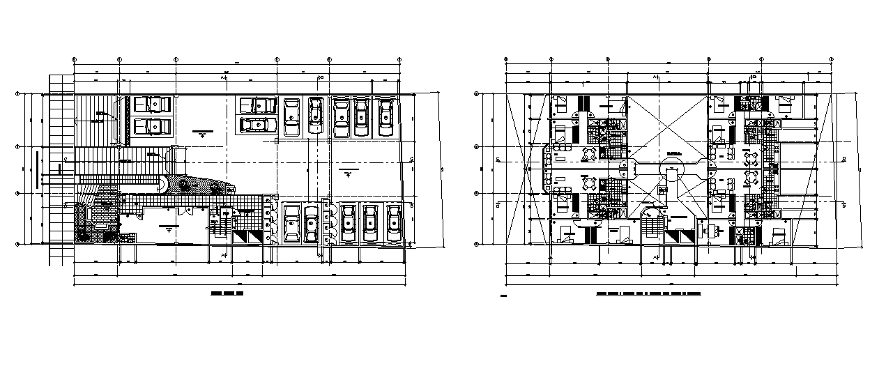 37x18m apartment building plan is given in this Autocad drawing model ...