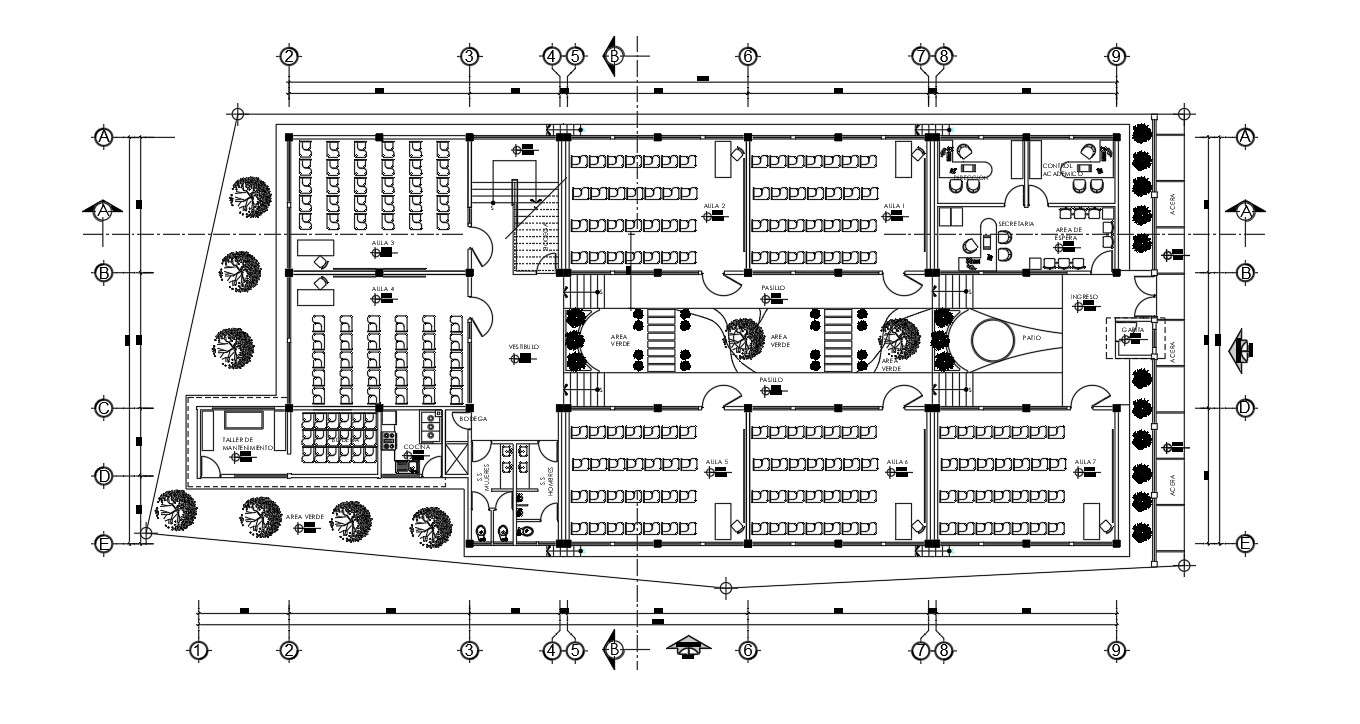 37x18m first floor school plan is given in this Autocad drawing file ...