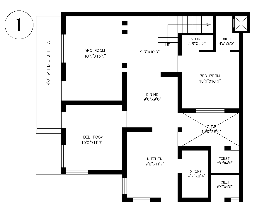 37x34 Ground Floor House Plan Is Given In This Autocad Drawing File Download The Autocad