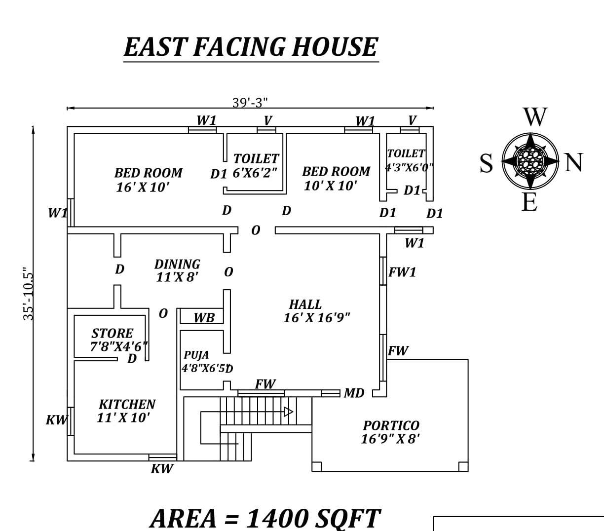 39-x35-2bhk-east-facing-house-plan-as-per-vastu-shastra-autocad-dwg-and-pdf-file-details