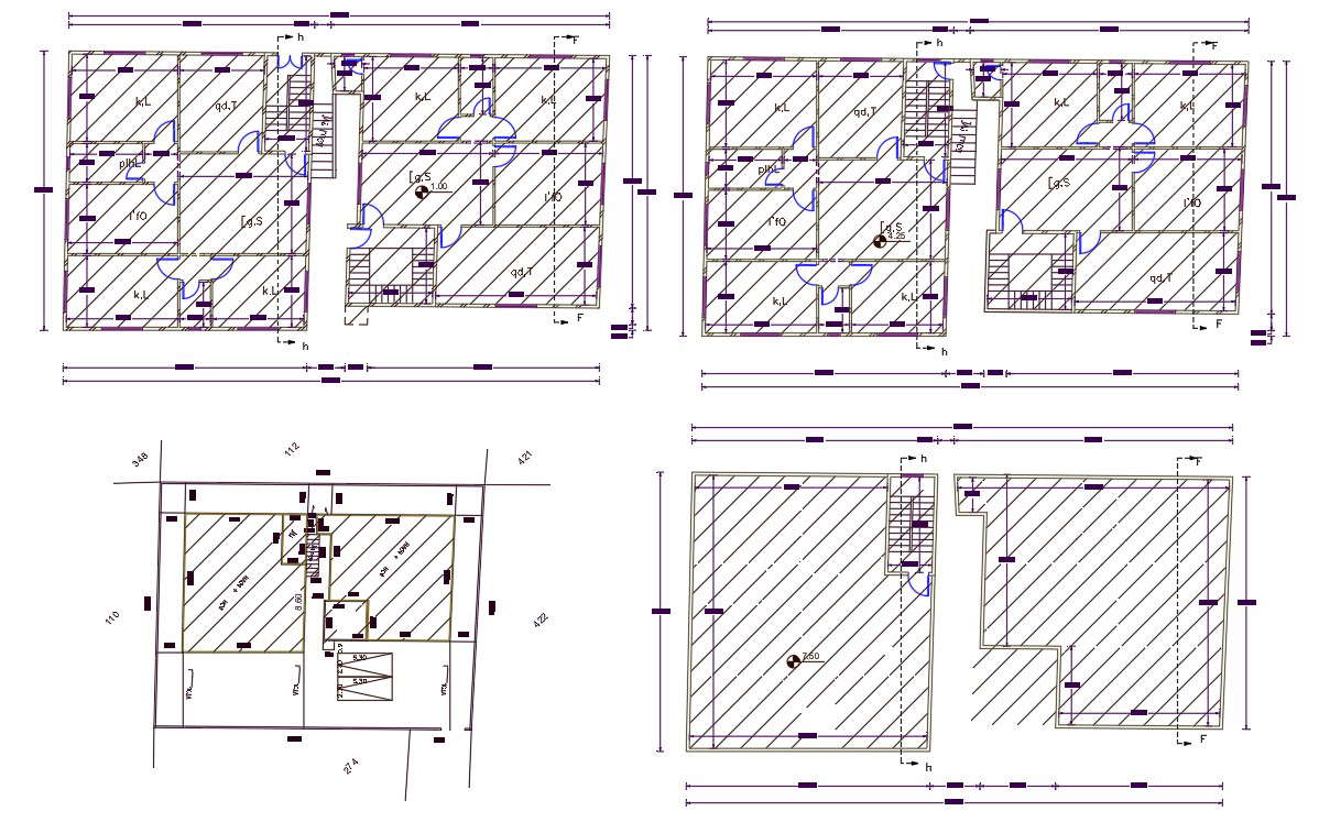 3 And 2 BHK Residency Plan DWG File - Cadbull