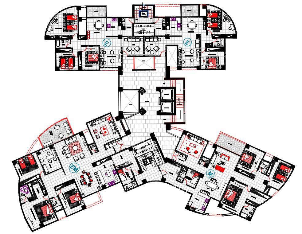 And Bhk House Furniture Layout Plan Autocad File Cadbull