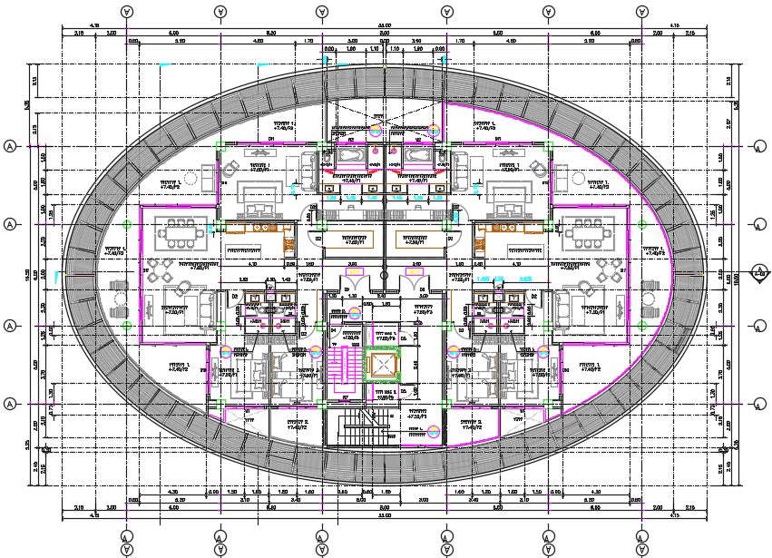 3 Bhk Apartment Cluster Layout Plan Cad Drawing Dwg File Cadbull