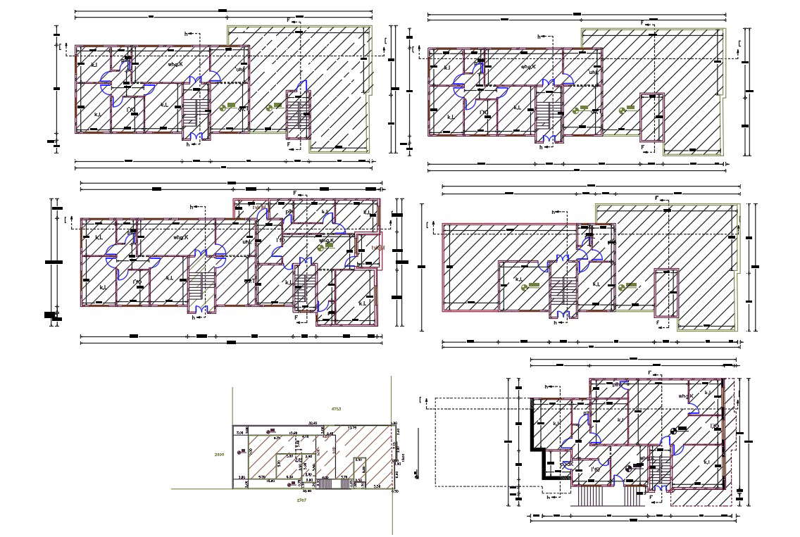 3 Bhk Apartment Floor Plan Design Dwg File Cadbull