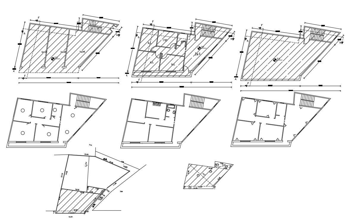 3 Bhk Apartment House Floor Plan Design Dwg File Cadbull