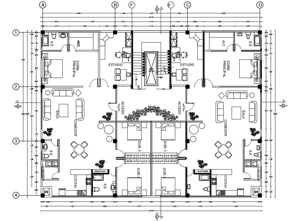 3 Bhk Apartment Layout Plan Autocad Drawing Download Dwg File Cadbull