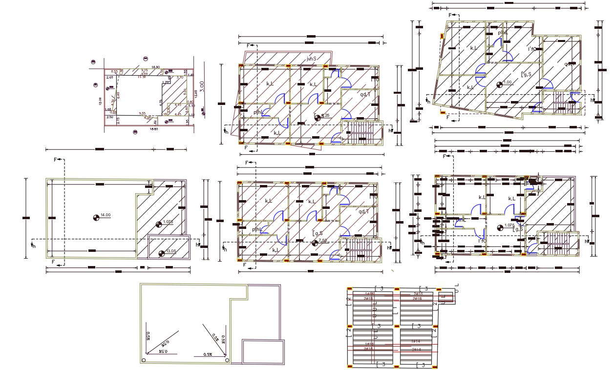 3 Bhk Apartment Plan Design Cad Drawing - Cadbull