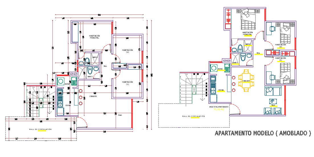  3 BHK  House  Apartment Layout Plan  AutoCAD  Drawing DWG File  