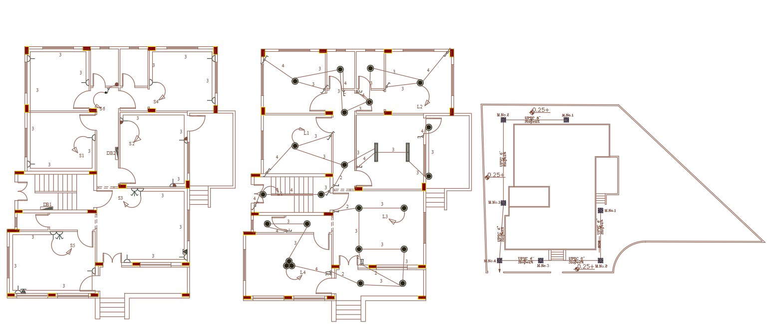 3 BHK House Electrical Plan Design DWG File - Cadbull