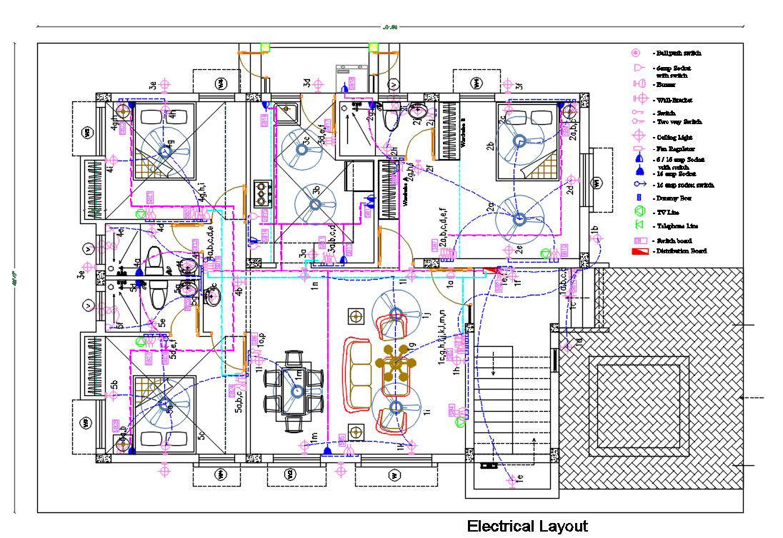 Electric Layout Plan Of The House In Dwg File Cadbull Images And Photos Finder