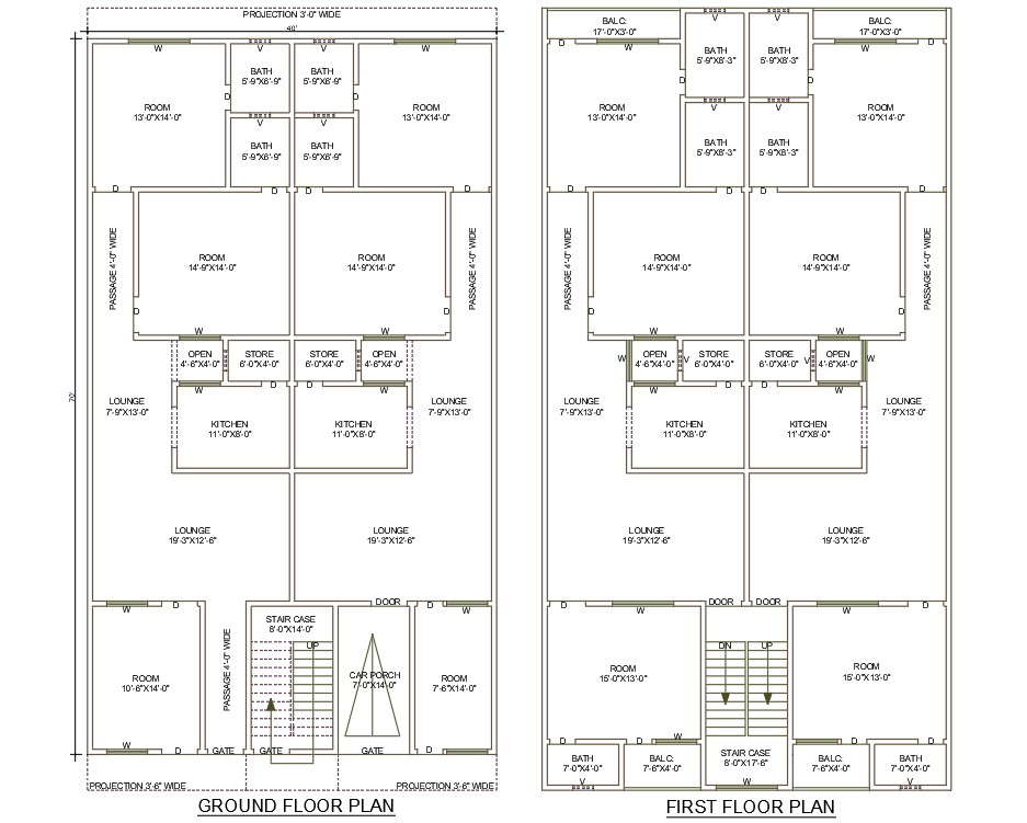 3 Bhk Spacious Apartment House Plan Autocad File Cadbull 7929