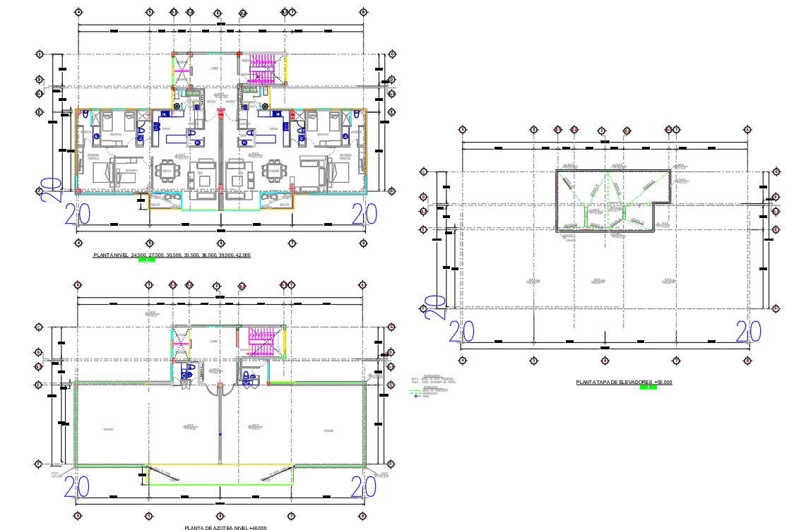 3 BHK Typical Apartment House Plan With Furniture Design DWG File - Cadbull