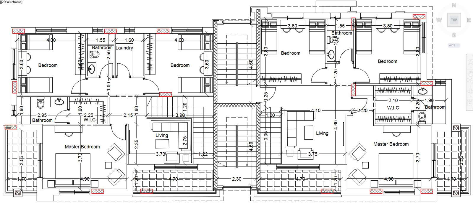 3bhk Flats Floor Layout Plan With Details In Autocad 2d Drawing, Cad 