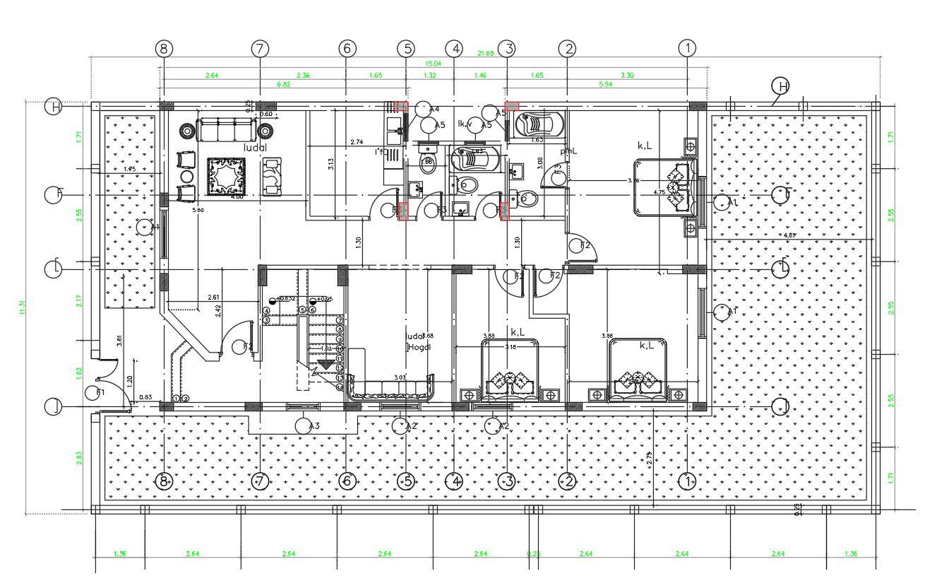 3 Bedrooms House Layout Plan Autocad Drawing Dwg File Cadbull Images And Photos Finder