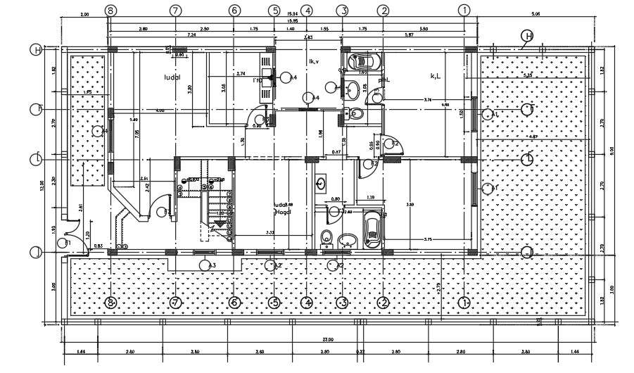 3 Bedrooms House Plan Drawing Download DWG File - Cadbull