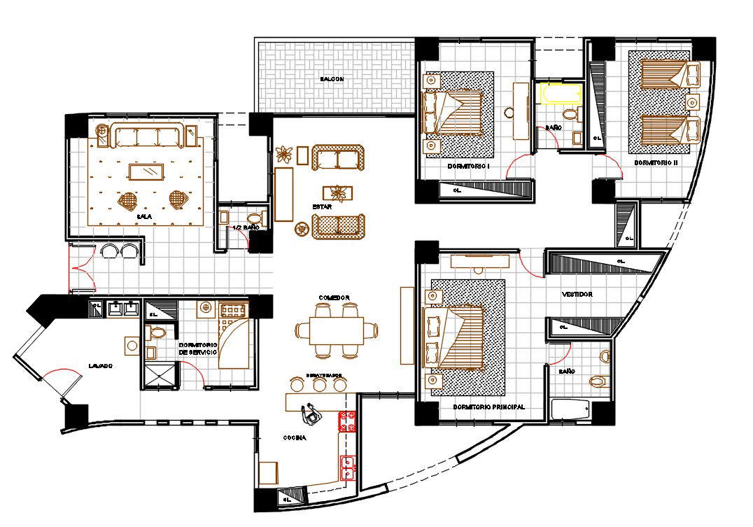 X House Plan With Furniture Layout Drawing Dwg File Cadbull In My Xxx Hot Girl